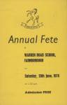 The cover of the programme for the June 1970 Warren Road School fete.
